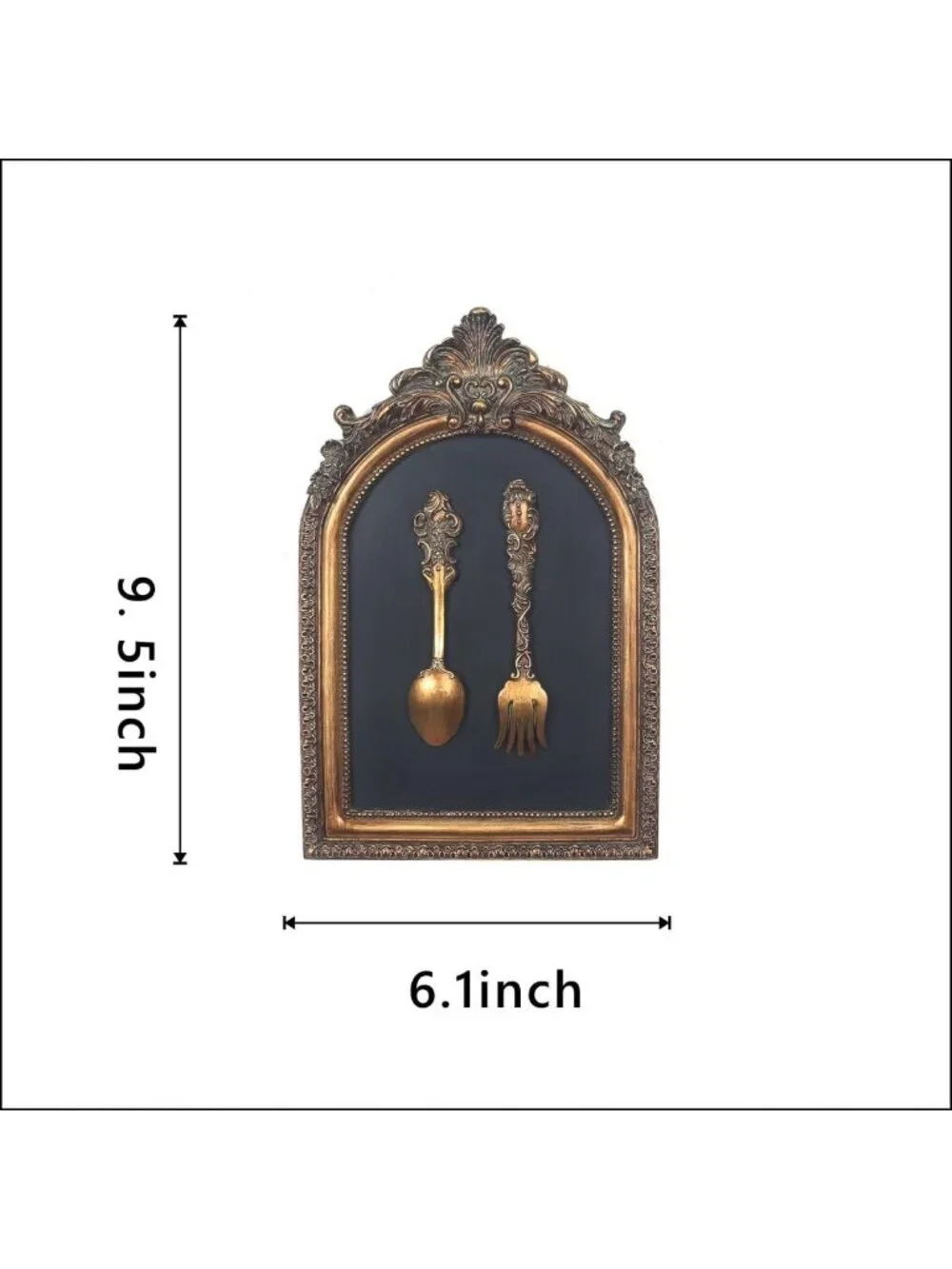 Vintage Wall Sculpture - Antique Pediment Art, Hand-Painted Fork & Spoon Décor